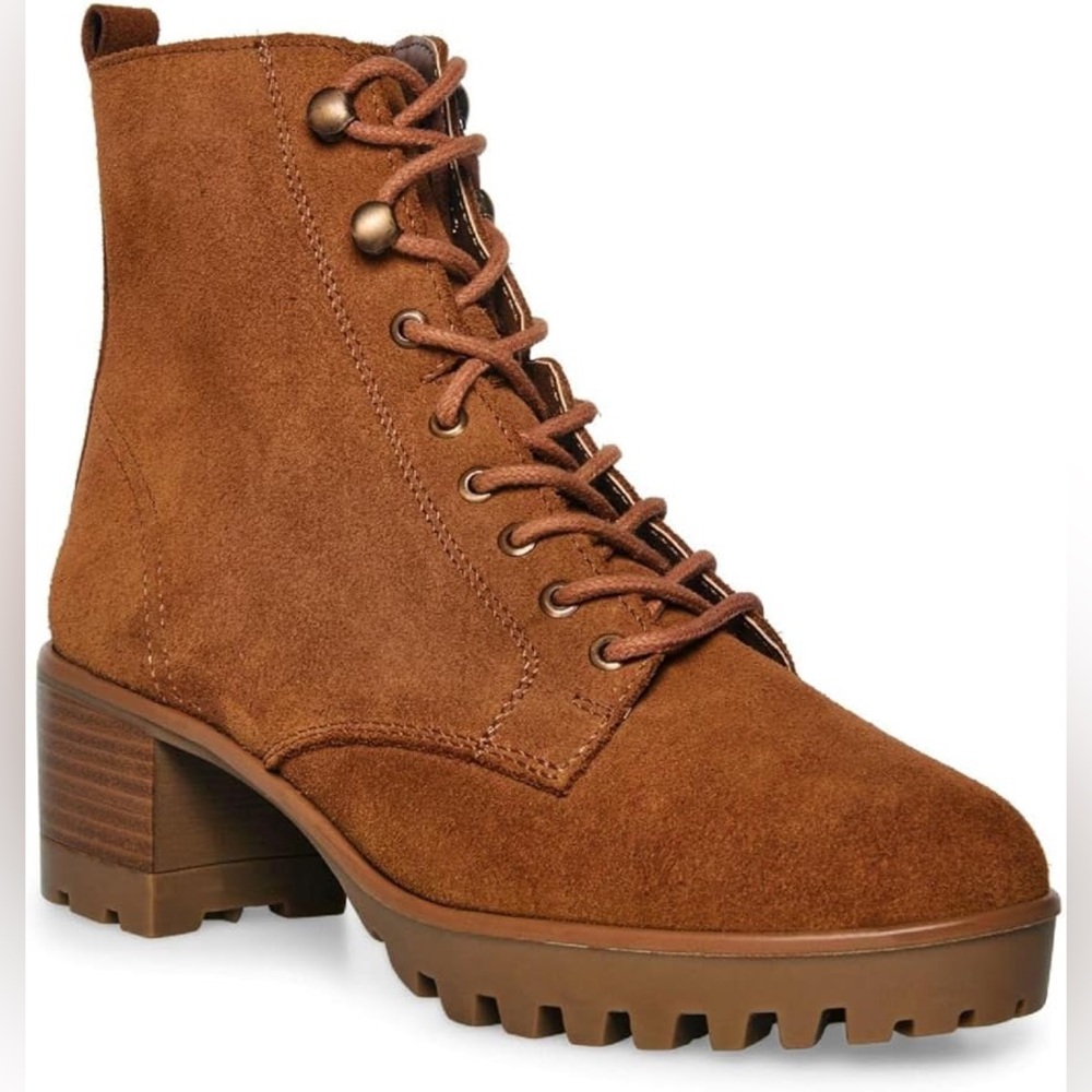 Brown Suede Lace-Up Ankle Boots - Picture 2 of 10